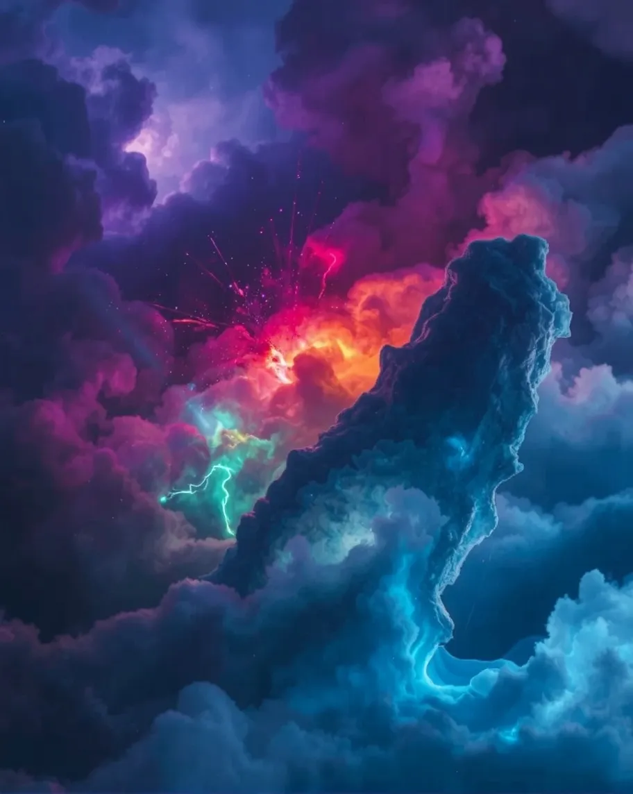 explosion great colors behind - Free AI Photo Generator - starryai