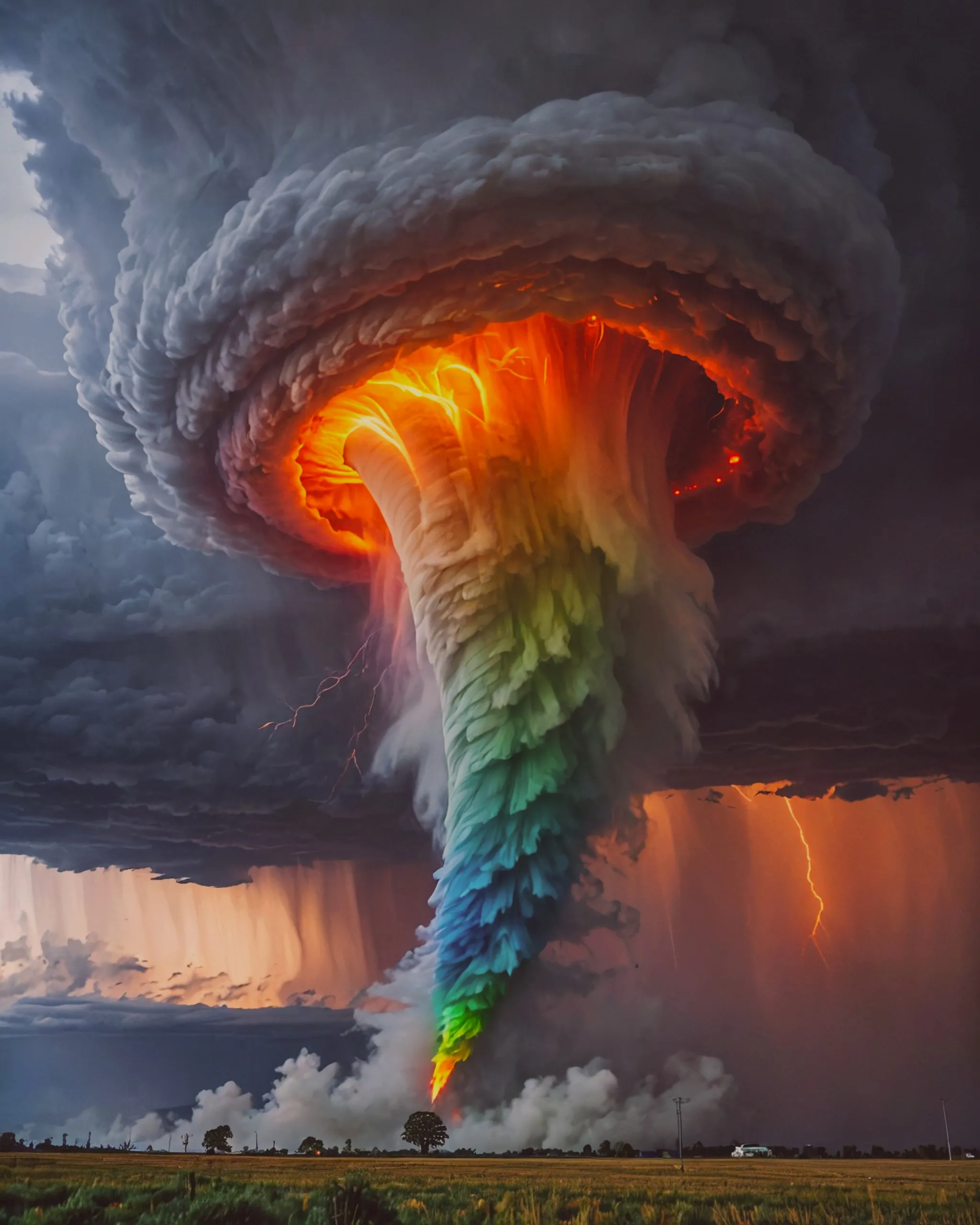 A vivid rainbow coloured tornado - Free AI Photo Generator - starryai