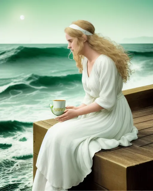 Image a young woman a flowing Her - Free AI Photo Generator - starryai