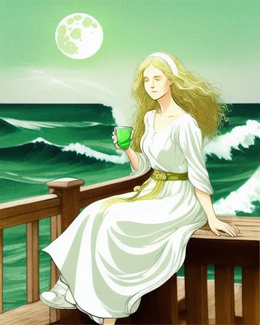Image a young woman a flowing Her - Free AI Photo Generator - starryai