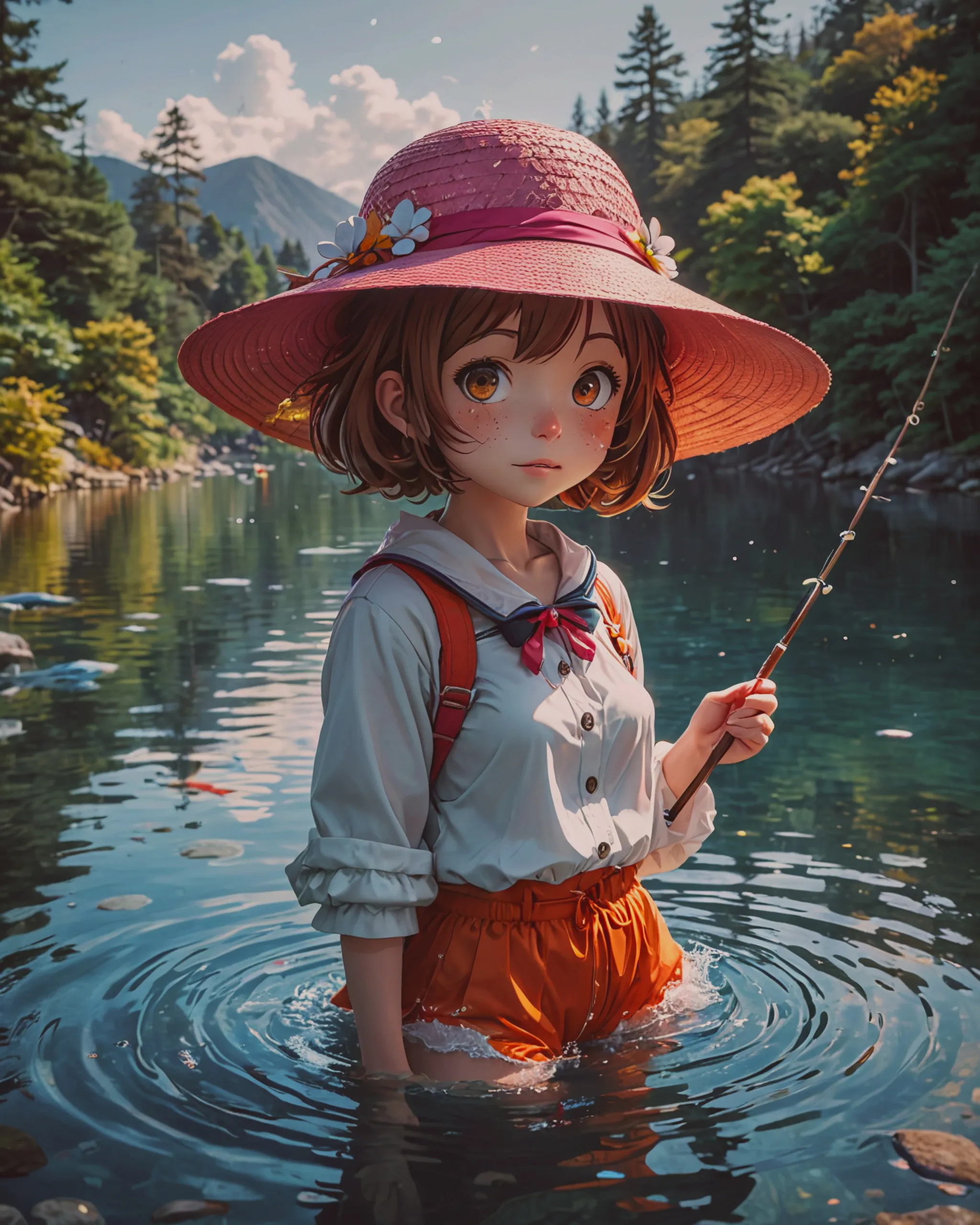 Ochaco uraraka in fishing gear