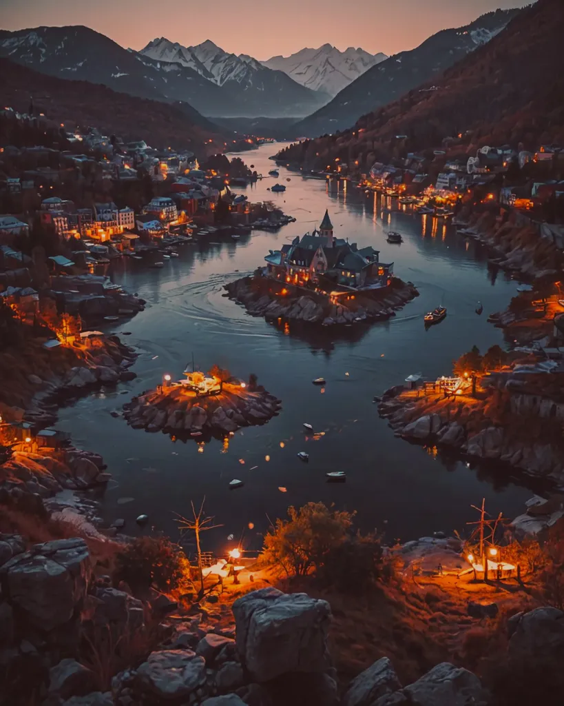 Fantasy Landscape floating - Free AI Photo Generator - starryai