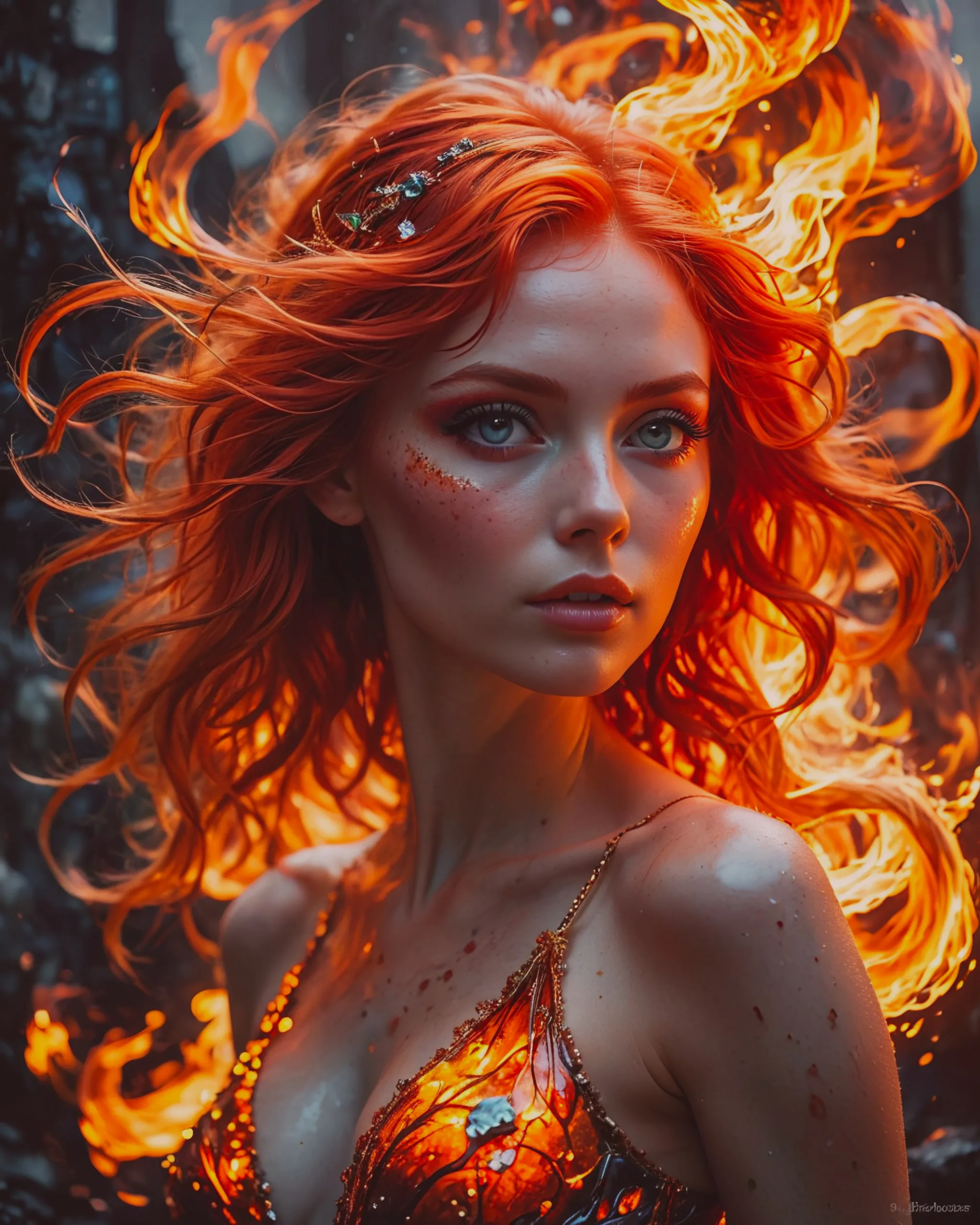 a fantastical realm vivid a woman - Free AI Photo Generator - starryai