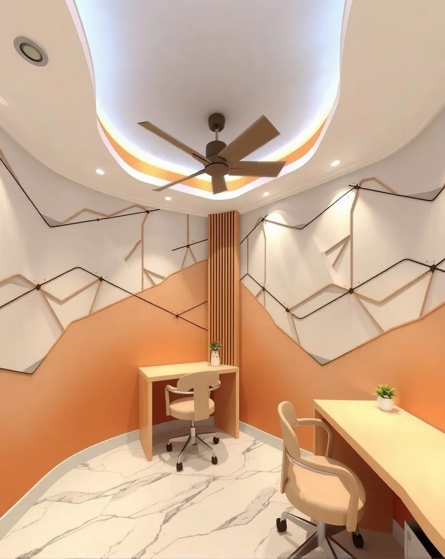 3d ceiling design for a nail studio