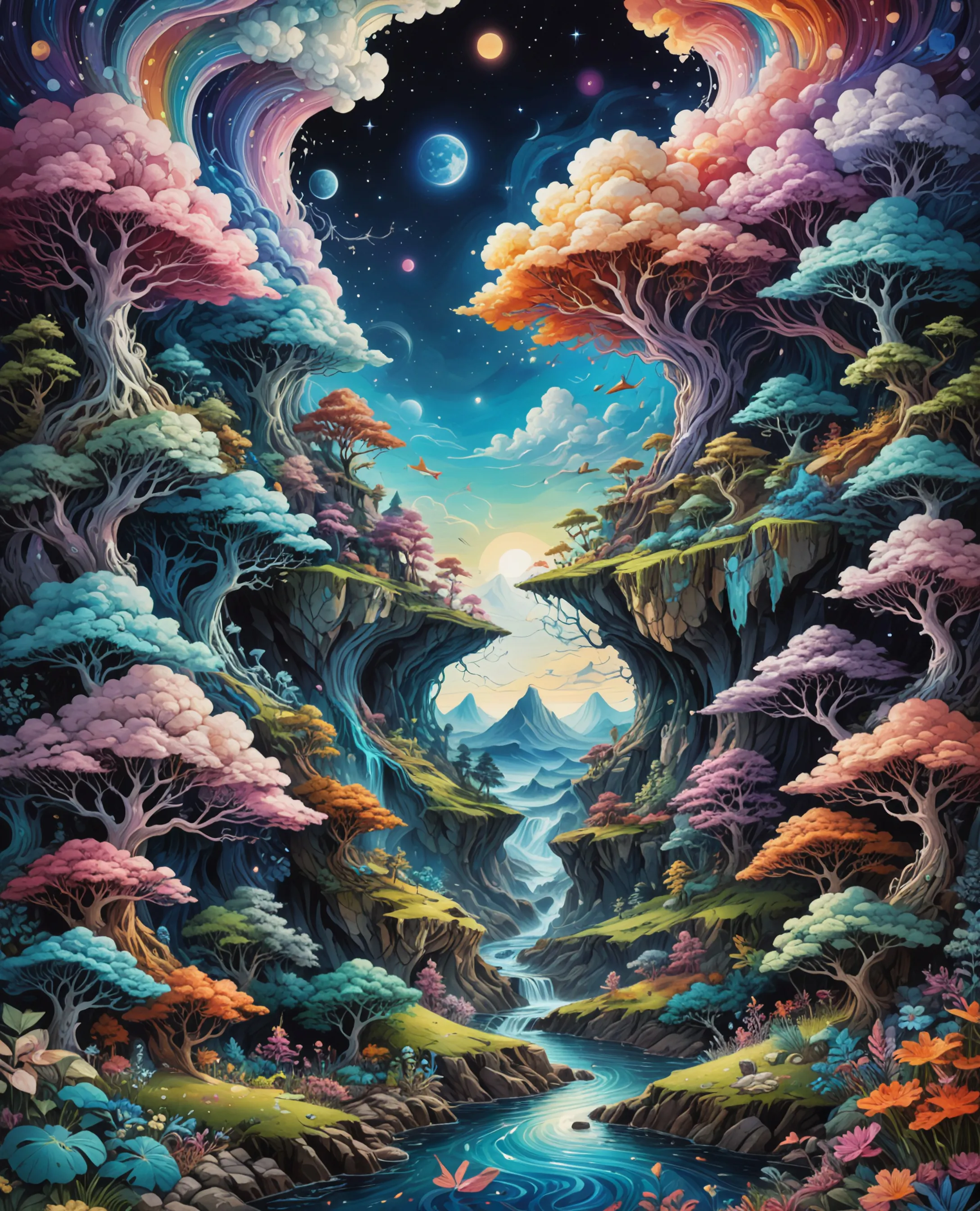 Whimsical universes, dreamlike - Free AI Photo Generator - starryai