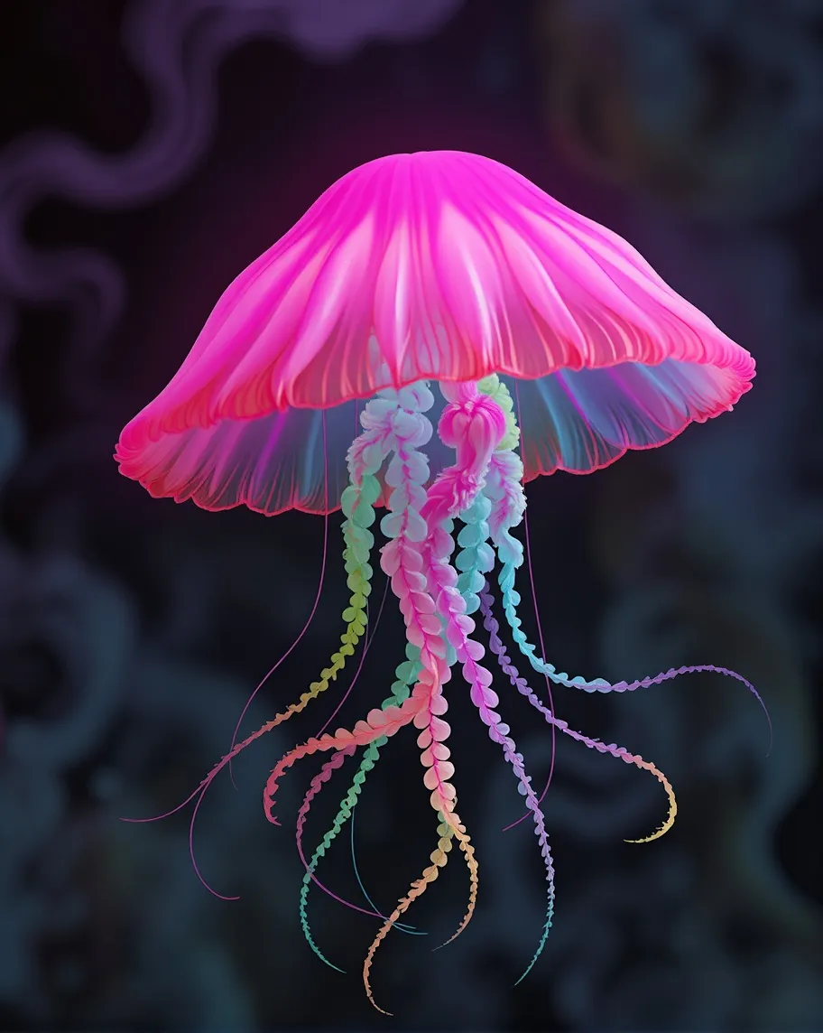 A majestic jellyfish a gelatinous - Free AI Photo Generator - starryai