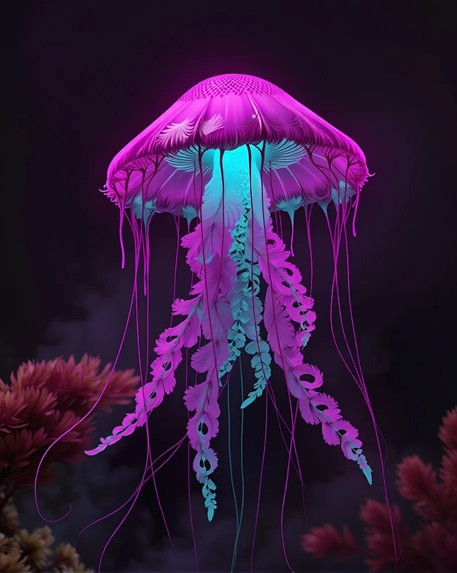A majestic jellyfish a gelatinous - Free AI Photo Generator - starryai