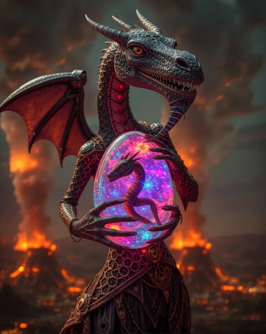 Highly detailed Dragon holding - Free AI Photo Generator - starryai