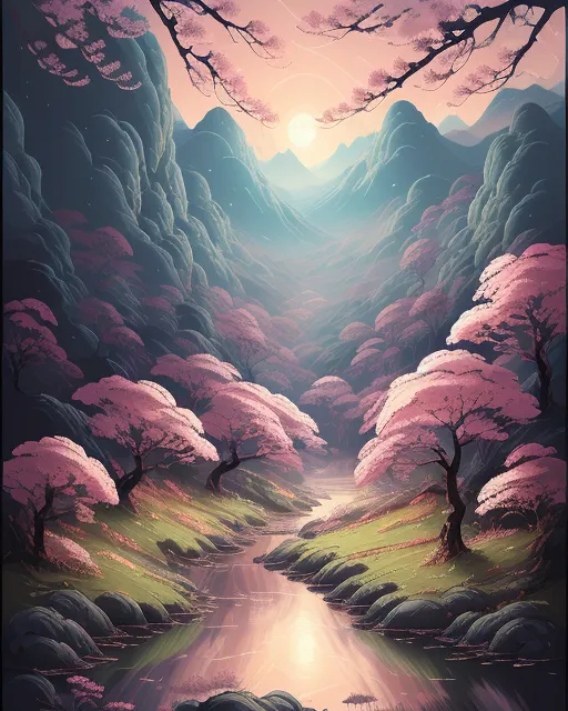 Serene mountain landscape mist, - Free AI Photo Generator - starryai