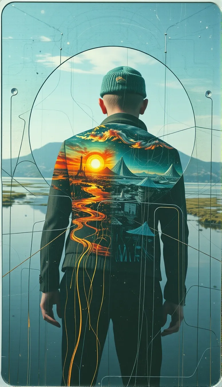 A person standing front a mirror, - Free AI Photo Generator - starryai
