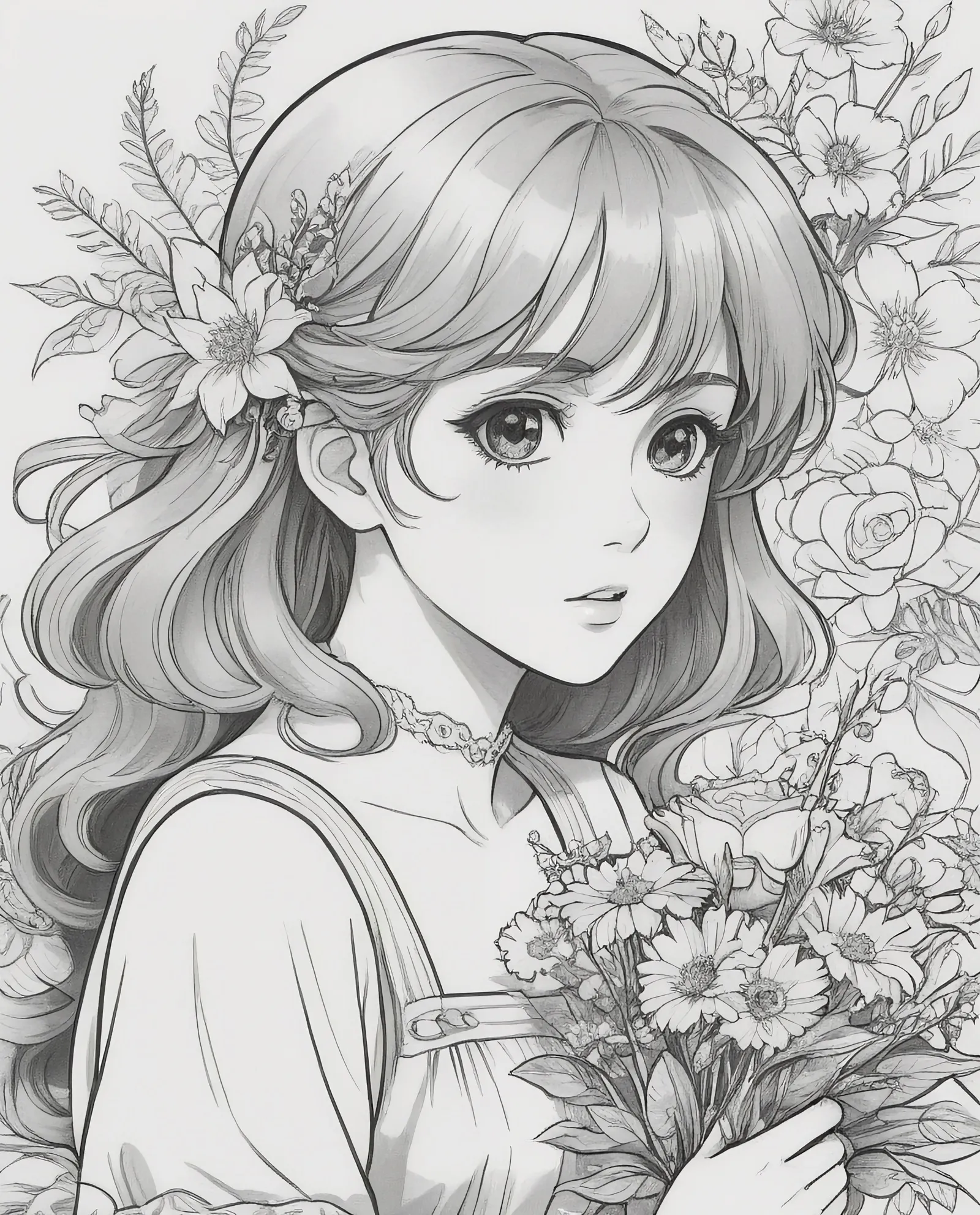 Coloring Without Color coloring page, no color, outline - Free AI Photo Generator - starryai