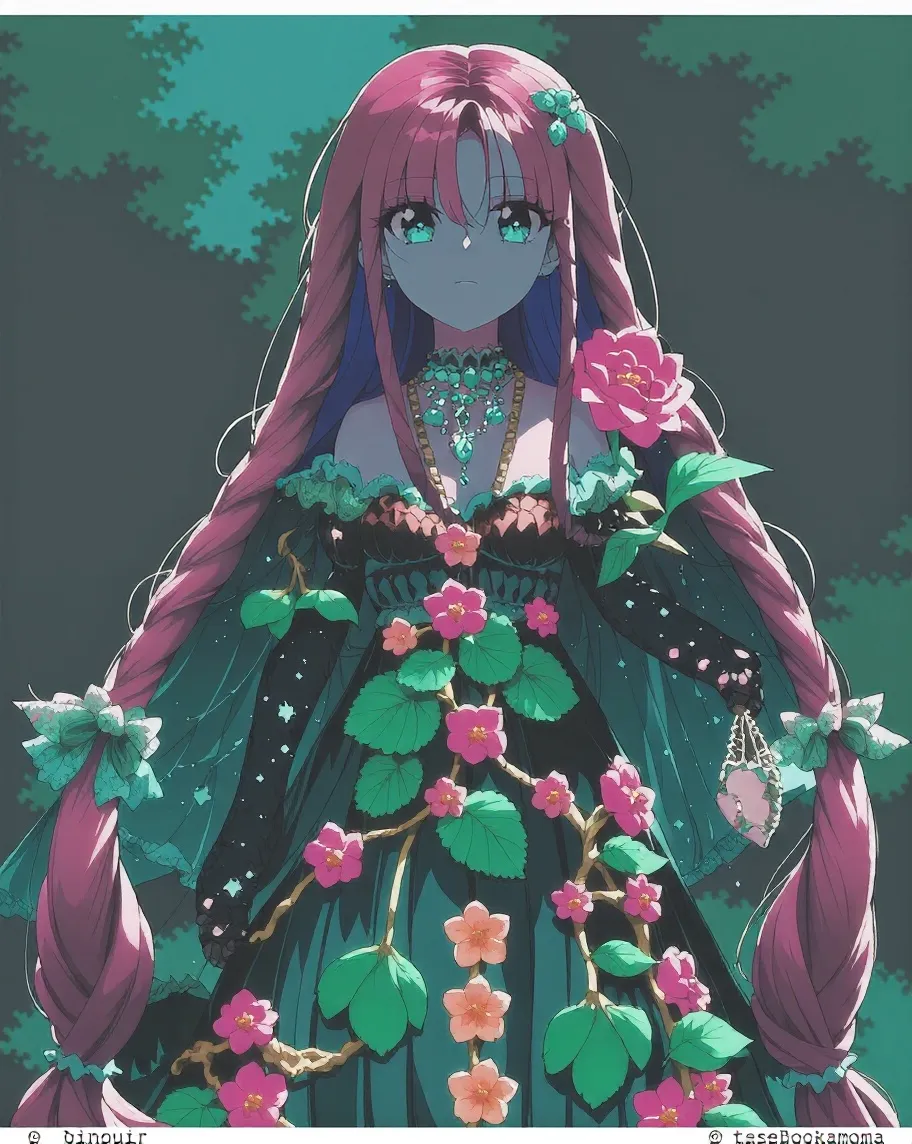 1 girl, braided long hair, rose - Free AI Photo Generator - starryai