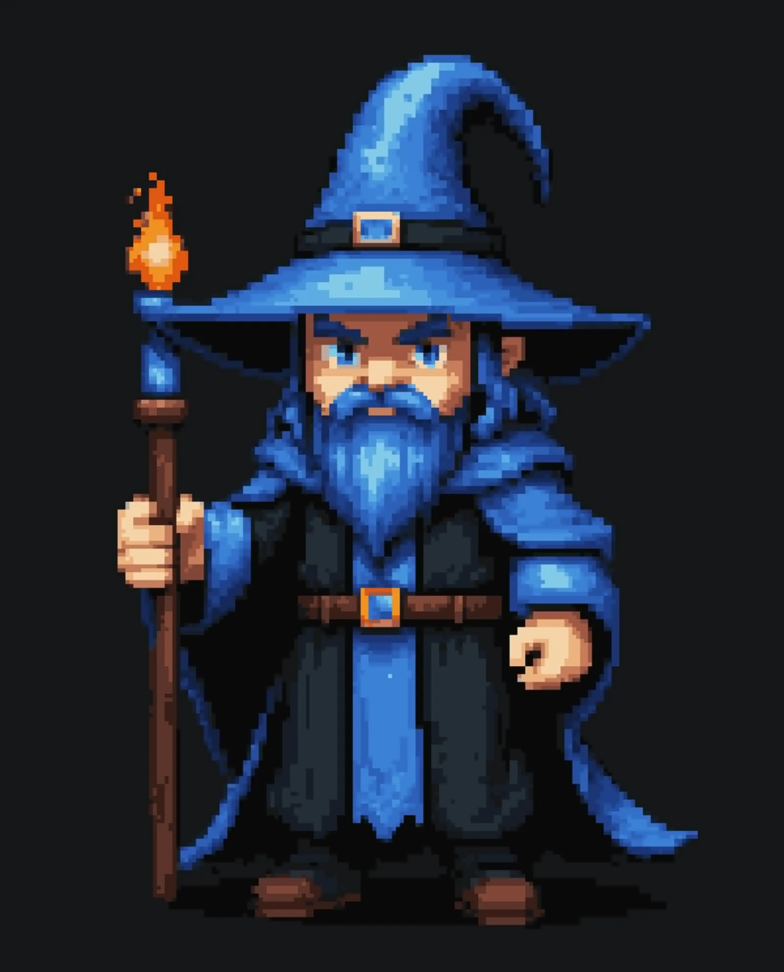 Blue wizard. Young strong man. - Free AI Photo Generator - starryai
