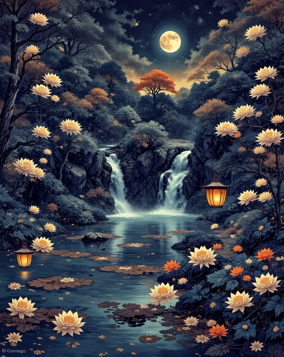 A serene peaceful lagoon a quiet - Free AI Photo Generator - starryai