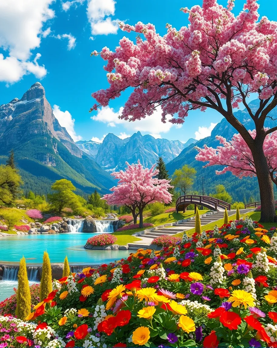 A vibrant, colorful landscape: - Free AI Photo Generator - starryai