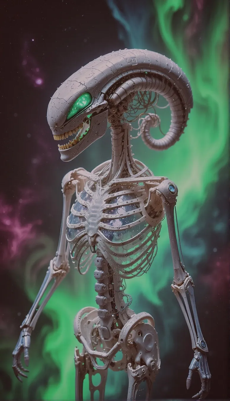 A White skeleton made glass - Free AI Photo Generator - starryai