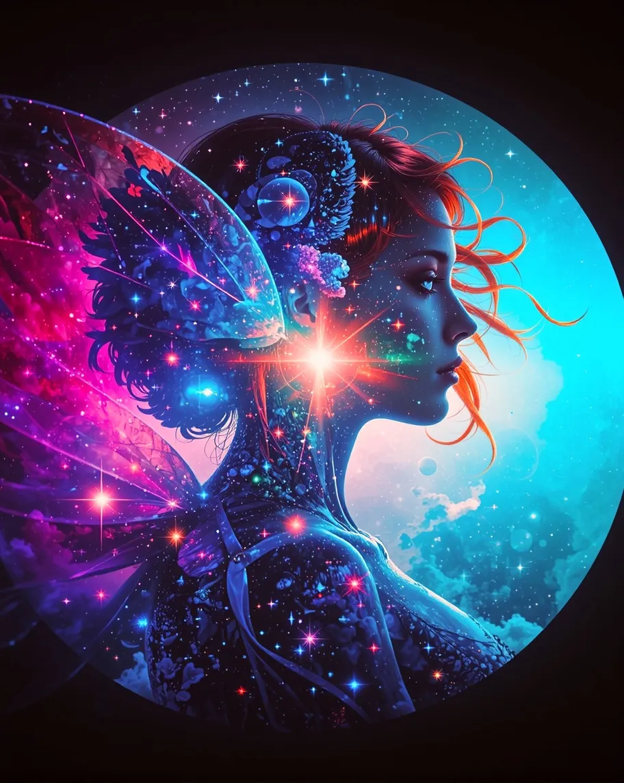 Cosmic Fantasy Painting. a woman - Free AI Photo Generator - starryai