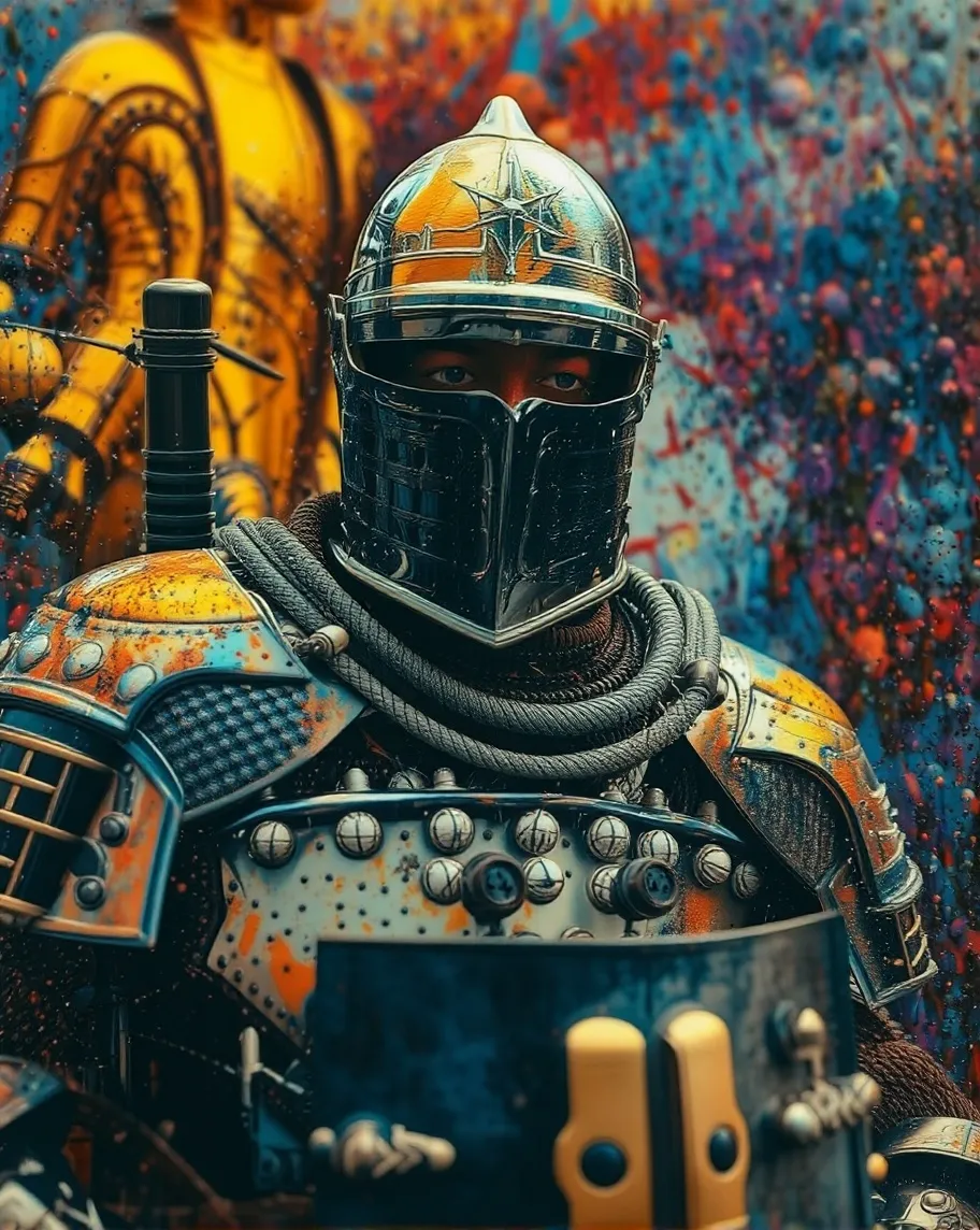 A knight battle worn armor - Free AI Photo Generator - starryai