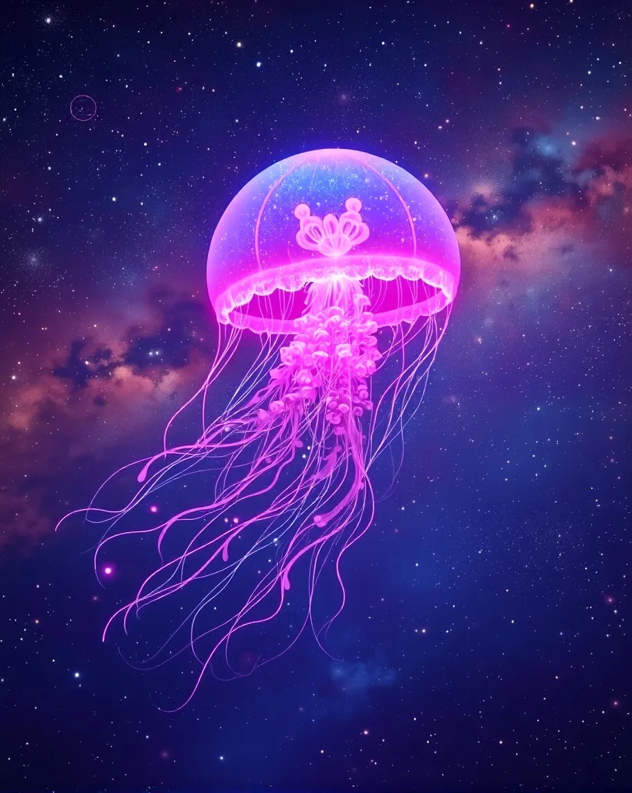 A Jellyfish Drifting Through - Free AI Photo Generator - starryai