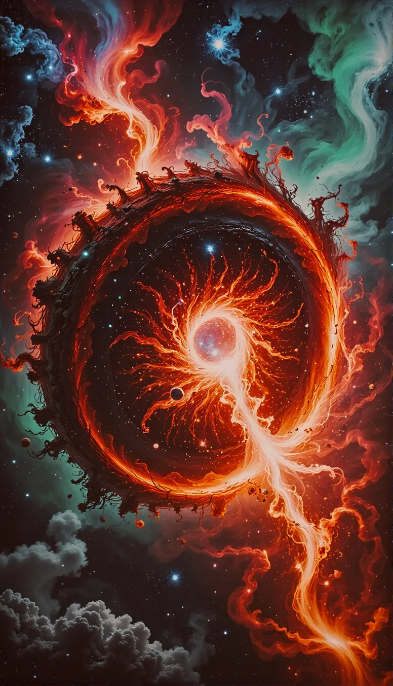 A colossal black hole devours a - Free AI Photo Generator - starryai