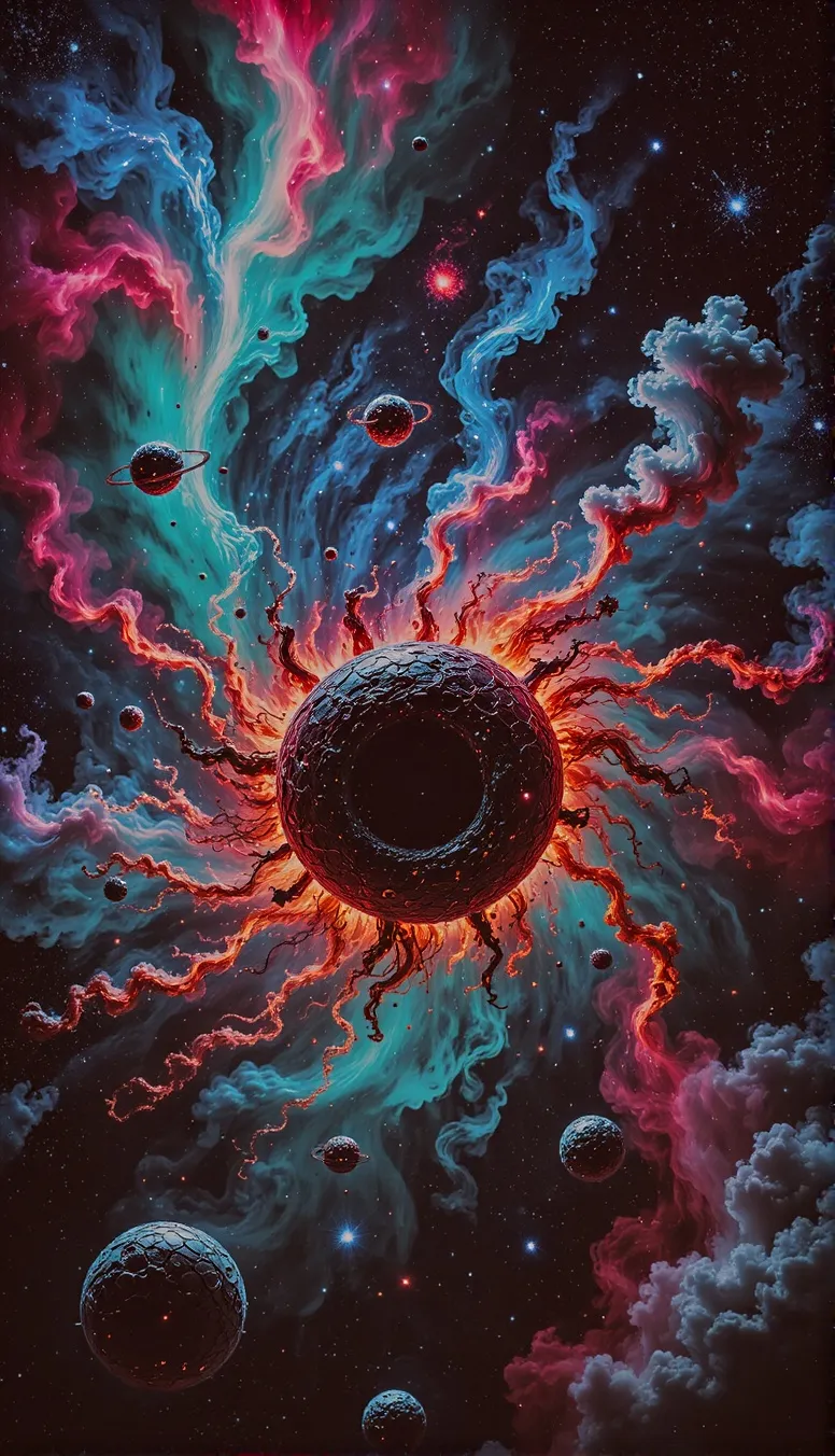 A colossal black hole devours a - Free AI Photo Generator - starryai