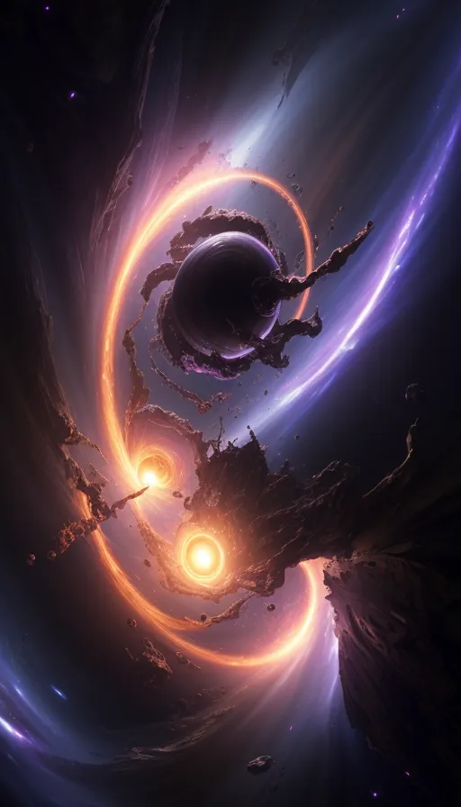 A colossal black hole devours a - Free AI Photo Generator - starryai