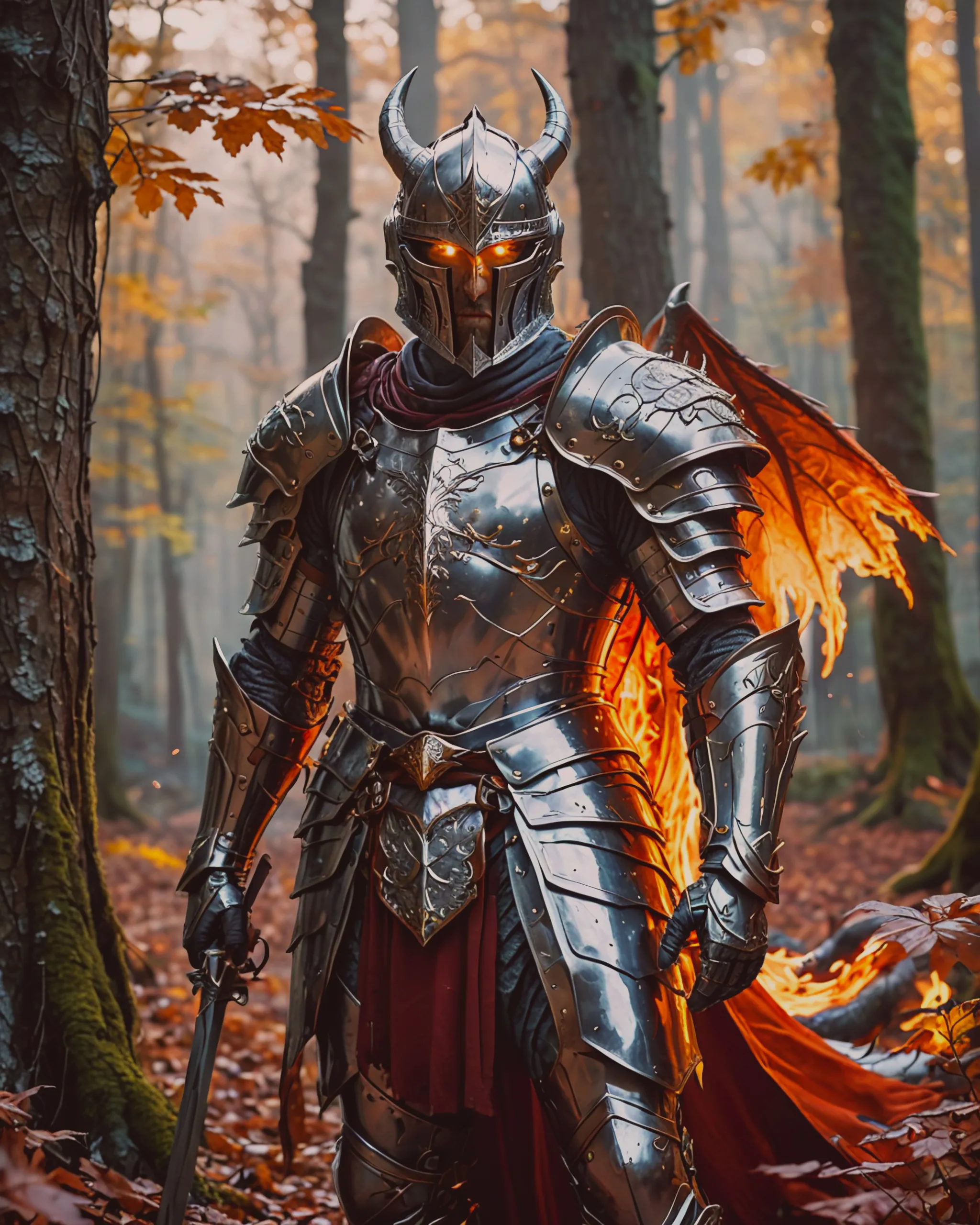 A closeup a knight shining armor, - Free AI Photo Generator - starryai