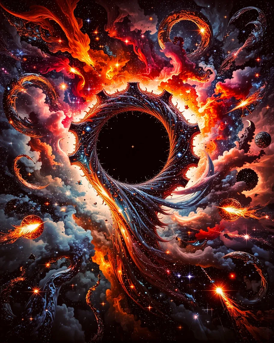 A black hole eating everything around - AI Photo Generator - starryai