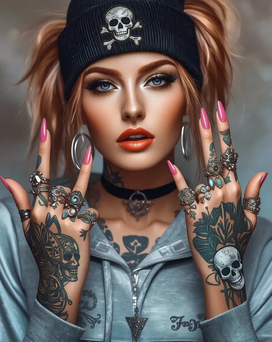 A stunning woman a striking, She - Free AI Photo Generator - starryai
