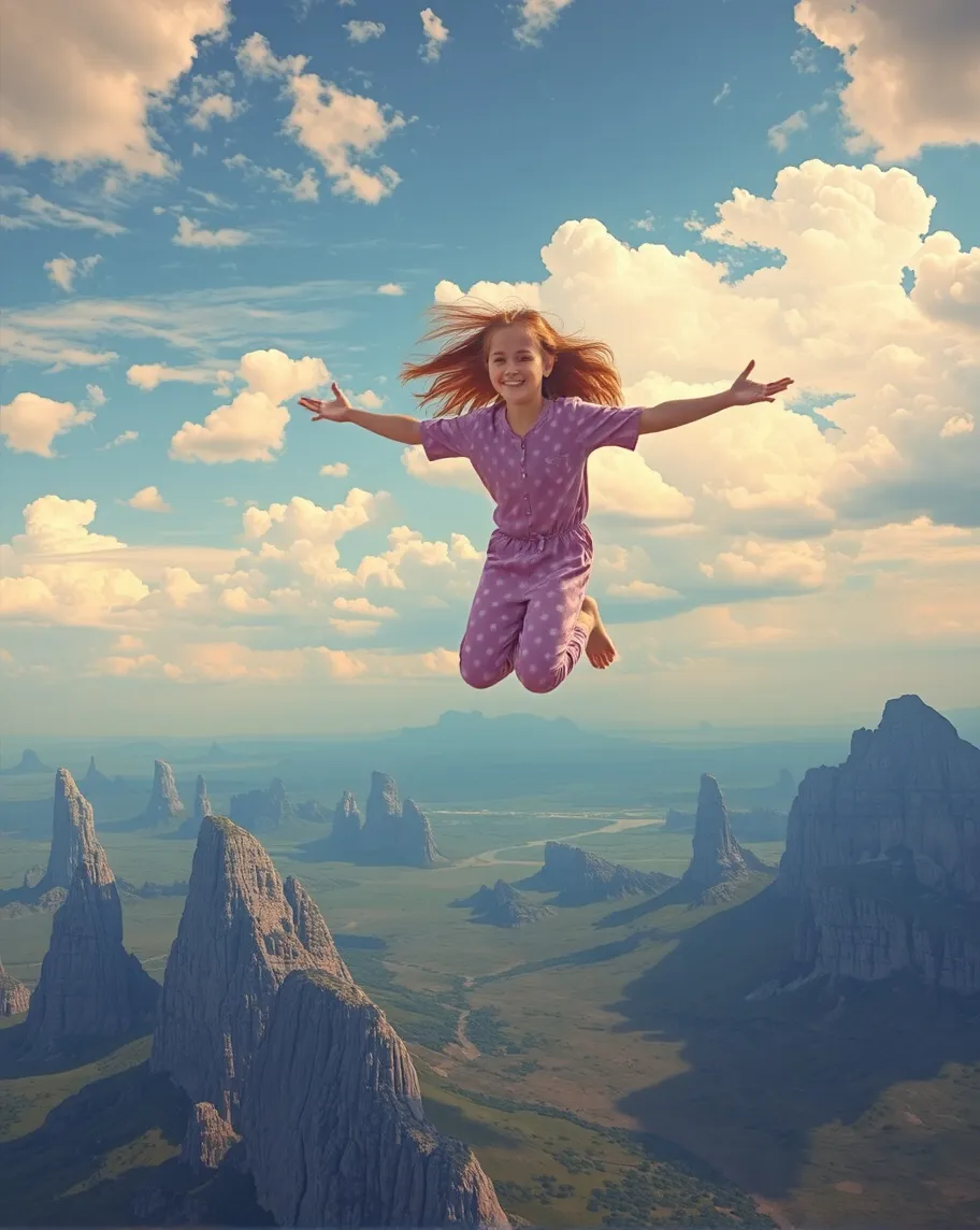 A girl pink polka dot pyjamas - Free AI Photo Generator - starryai