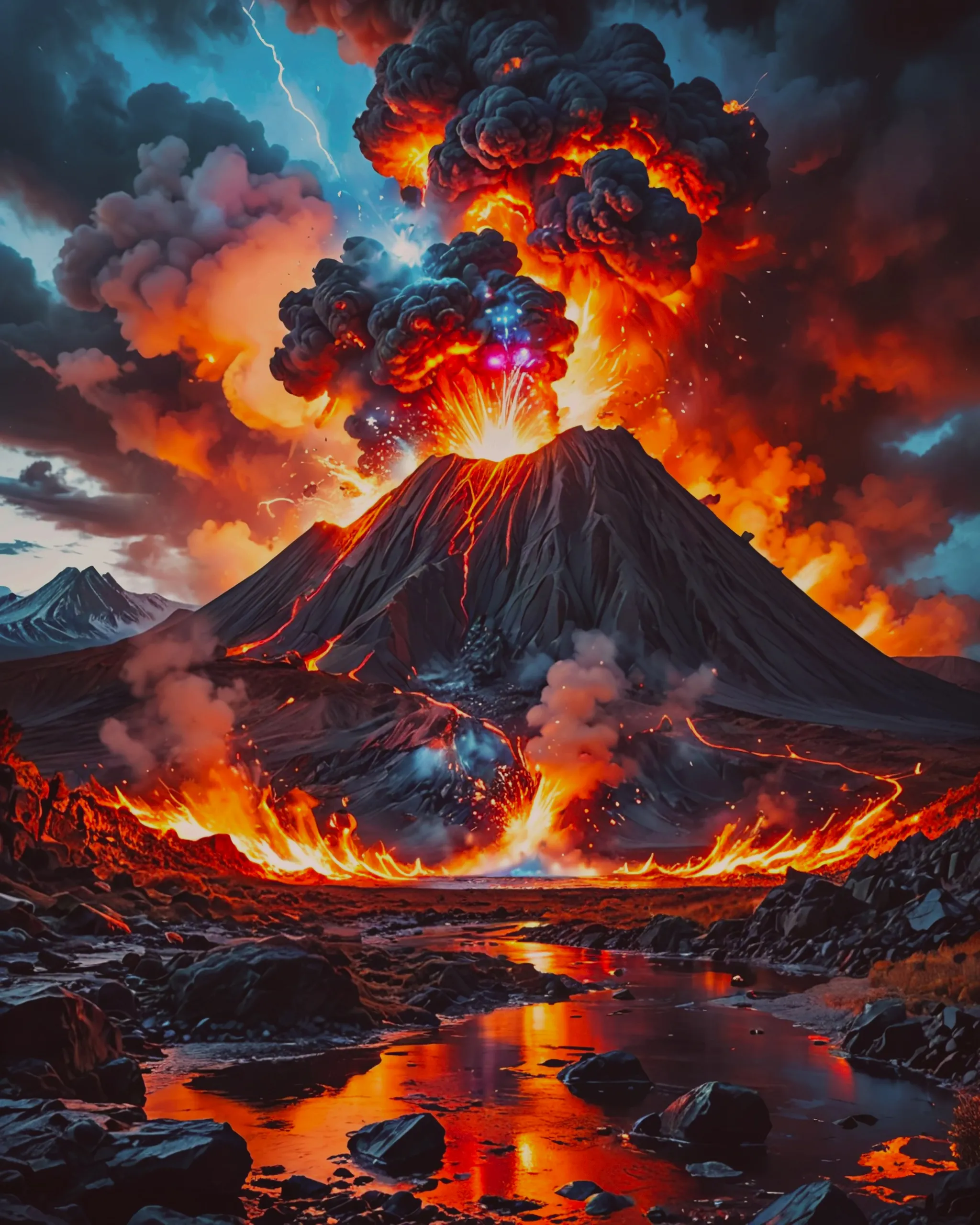 a deserted landscape volcano - Free AI Photo Generator - starryai