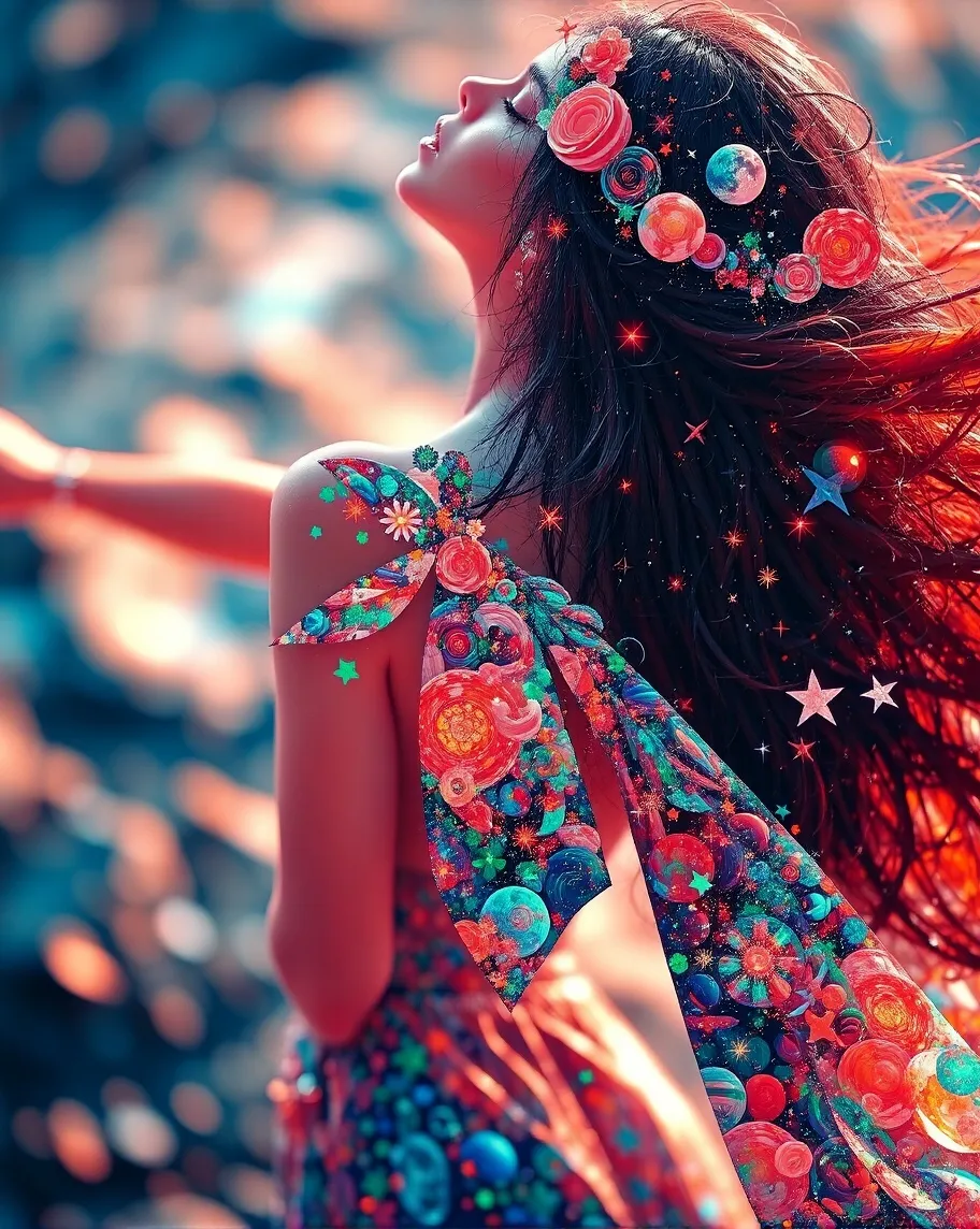 Cosmic Fantasy Painting. a woman - Free AI Photo Generator - starryai