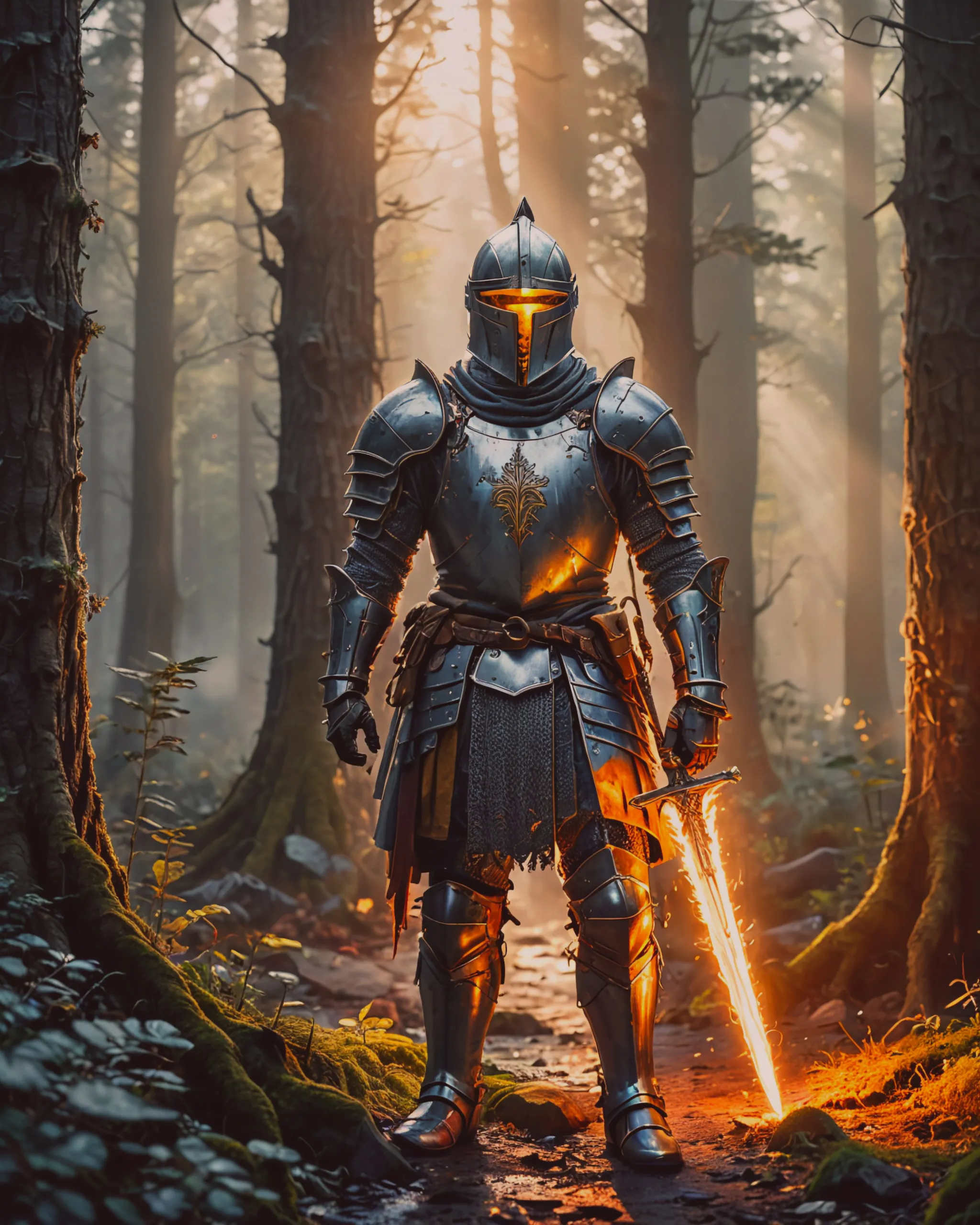 A closeup a knight shining armor, - Free AI Photo Generator - starryai