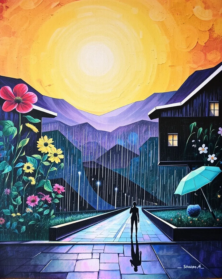 Sunshine on a rainy day - Free AI Photo Generator - starryai