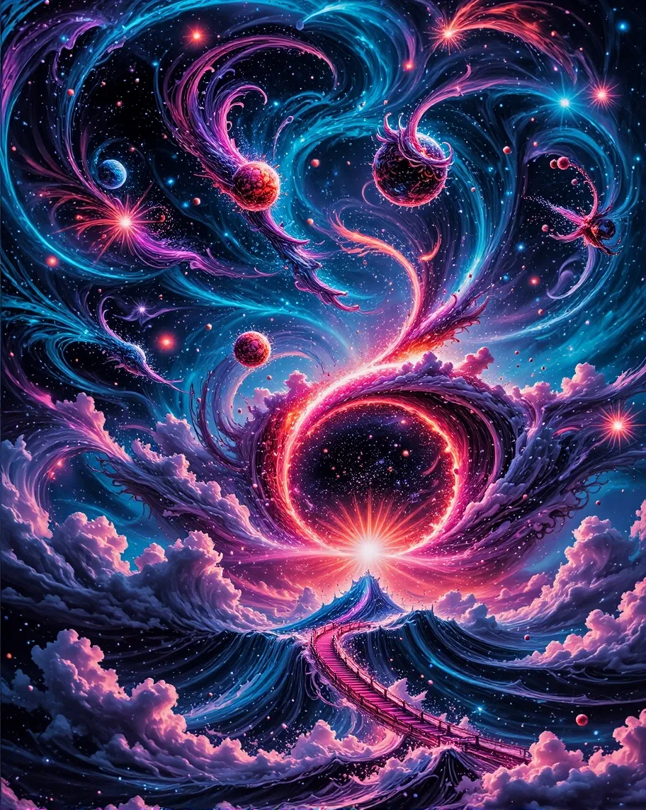 "A breathtaking cosmic nebula a - Free AI Photo Generator - starryai