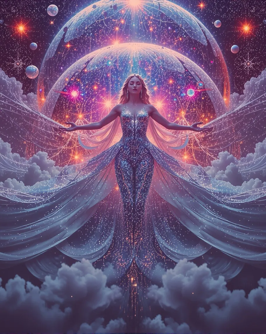 nebulithra, goddess cosmic energy - Free AI Photo Generator - starryai
