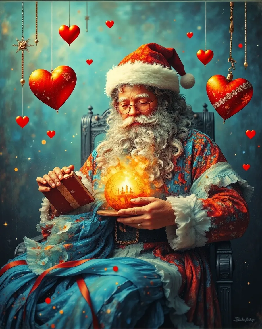 Santa Valentin Santa claus repartiendo amor el - Free AI Photo Generator - starryai