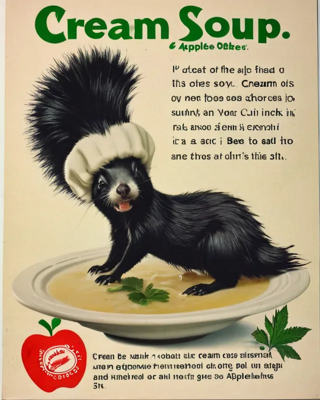 advertisement for "Cream of Skunk Soup" at Applebee's