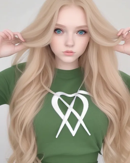 Beautiful woman long blonde hair - Free AI Photo Generator - starryai