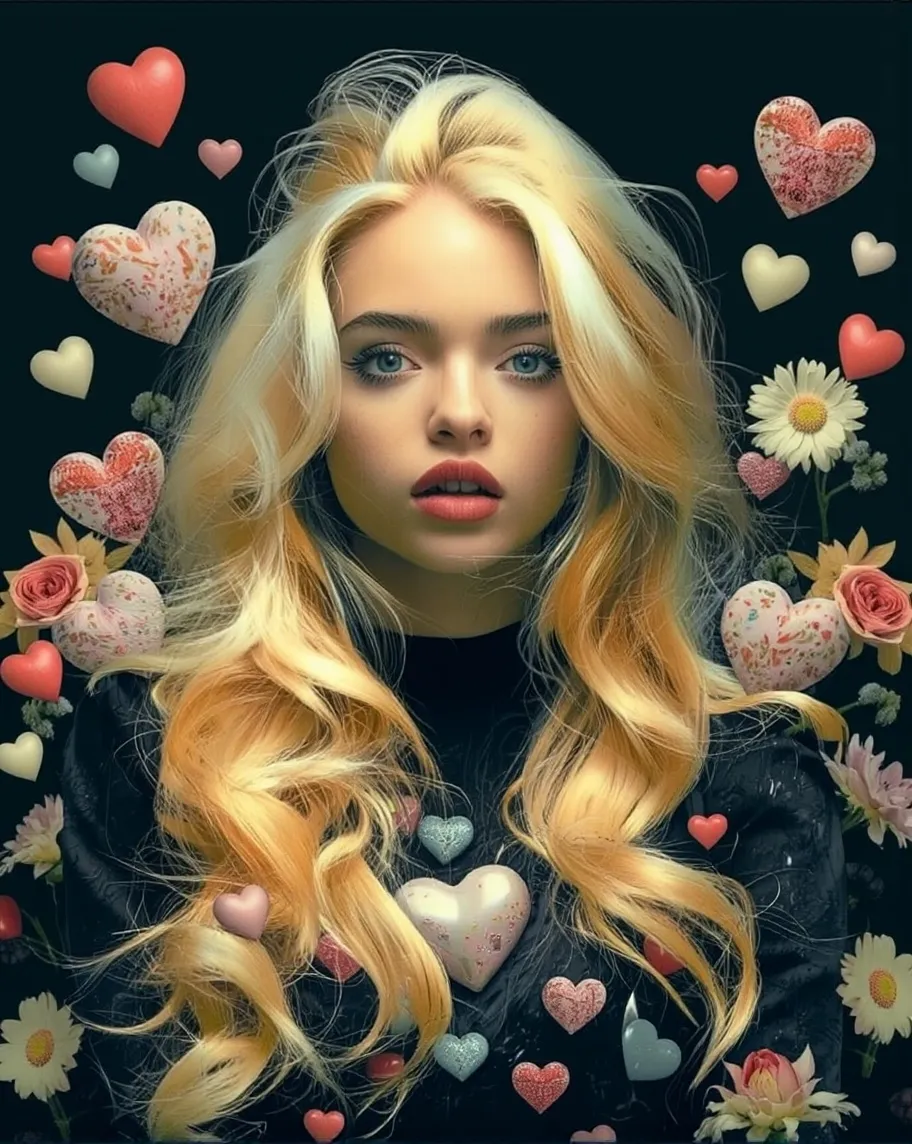 Beautiful woman long blonde hair - Free AI Photo Generator - starryai