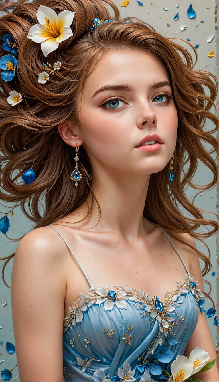 A charming young woman flowing - Free AI Photo Generator - starryai