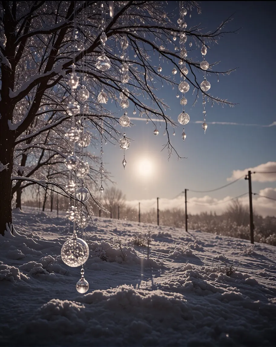 A winter landscape bare snow sun - Free AI Photo Generator - starryai