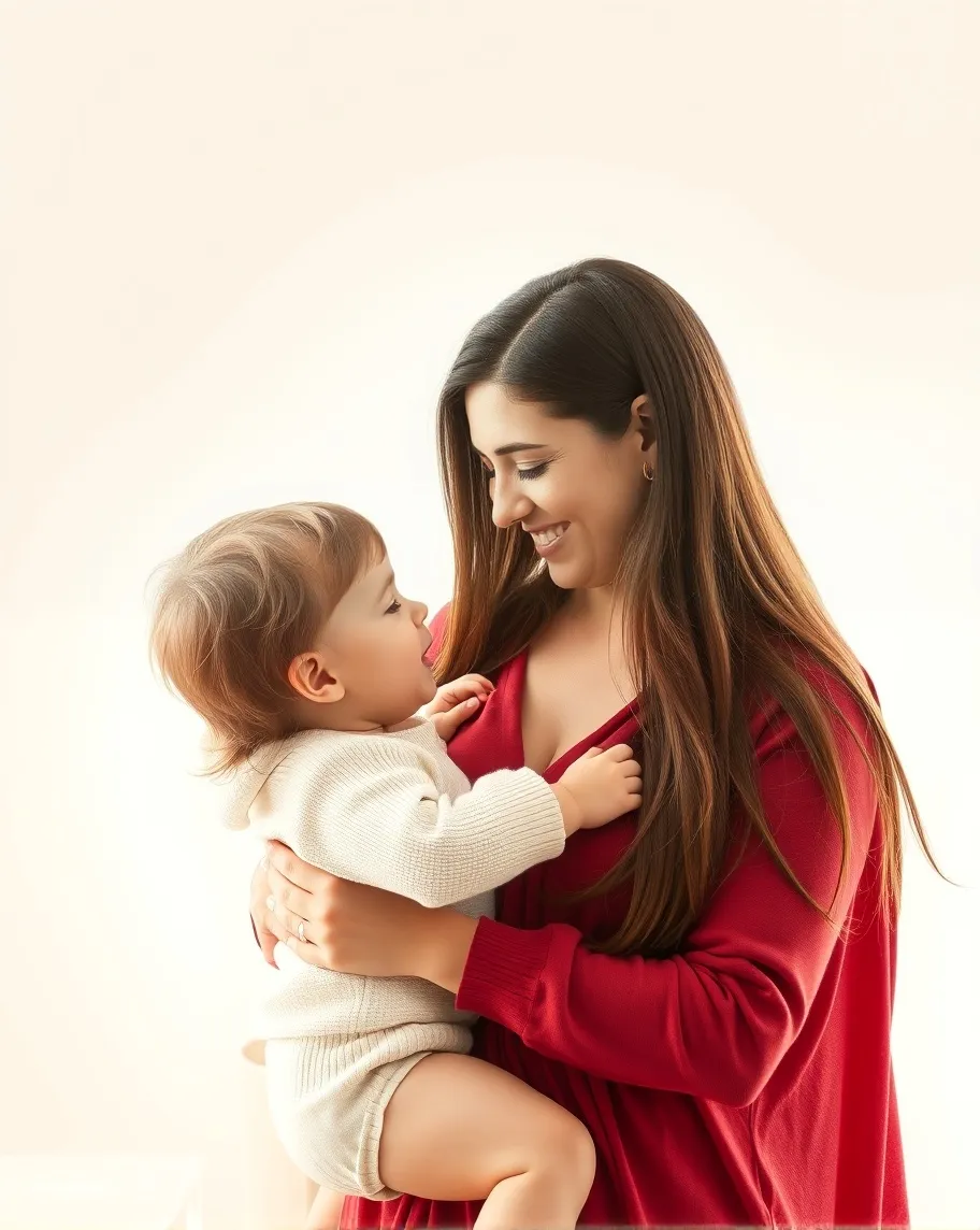 Create image a mother holding her - Free AI Photo Generator - starryai