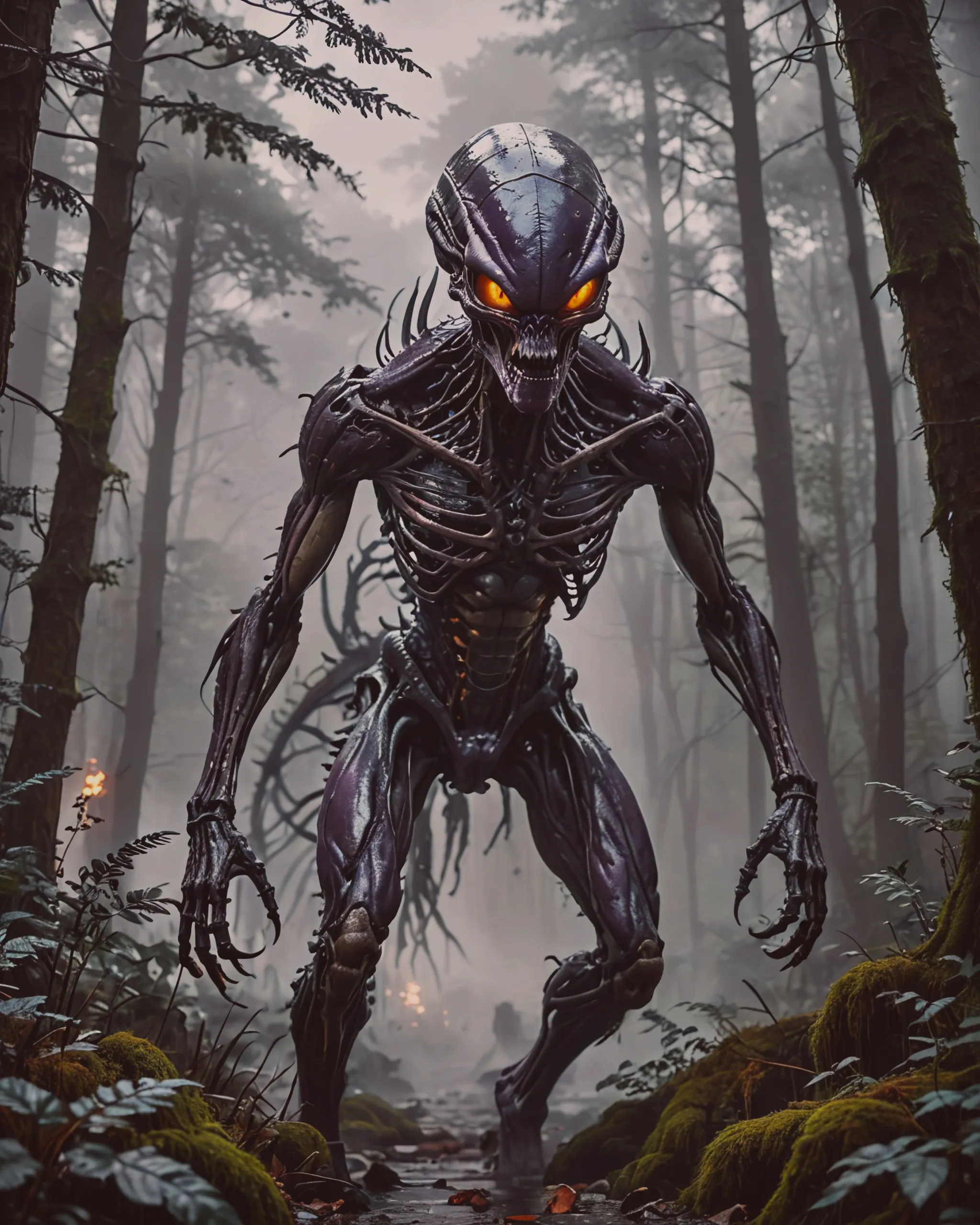 A dark purple alien, inspired - Free AI Photo Generator - starryai