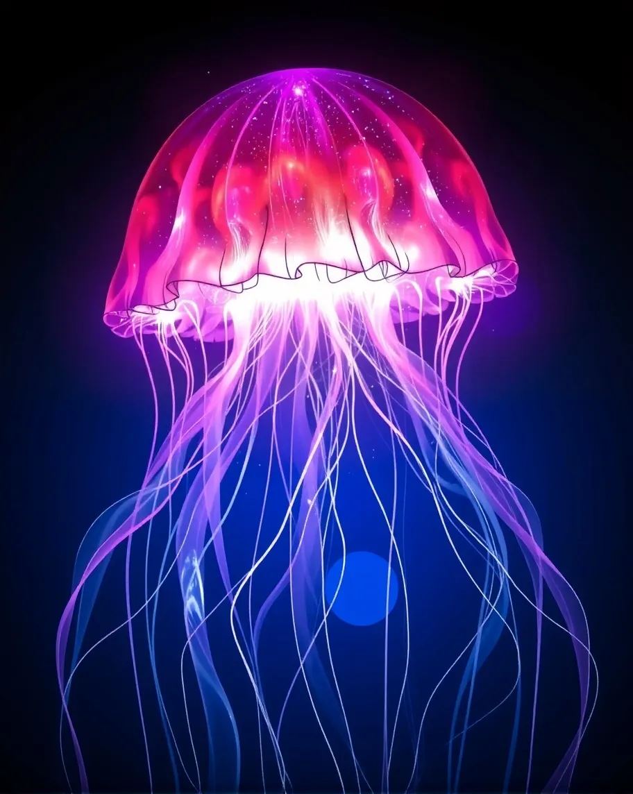 Glowing Jellyfish - Free AI Photo Generator - starryai