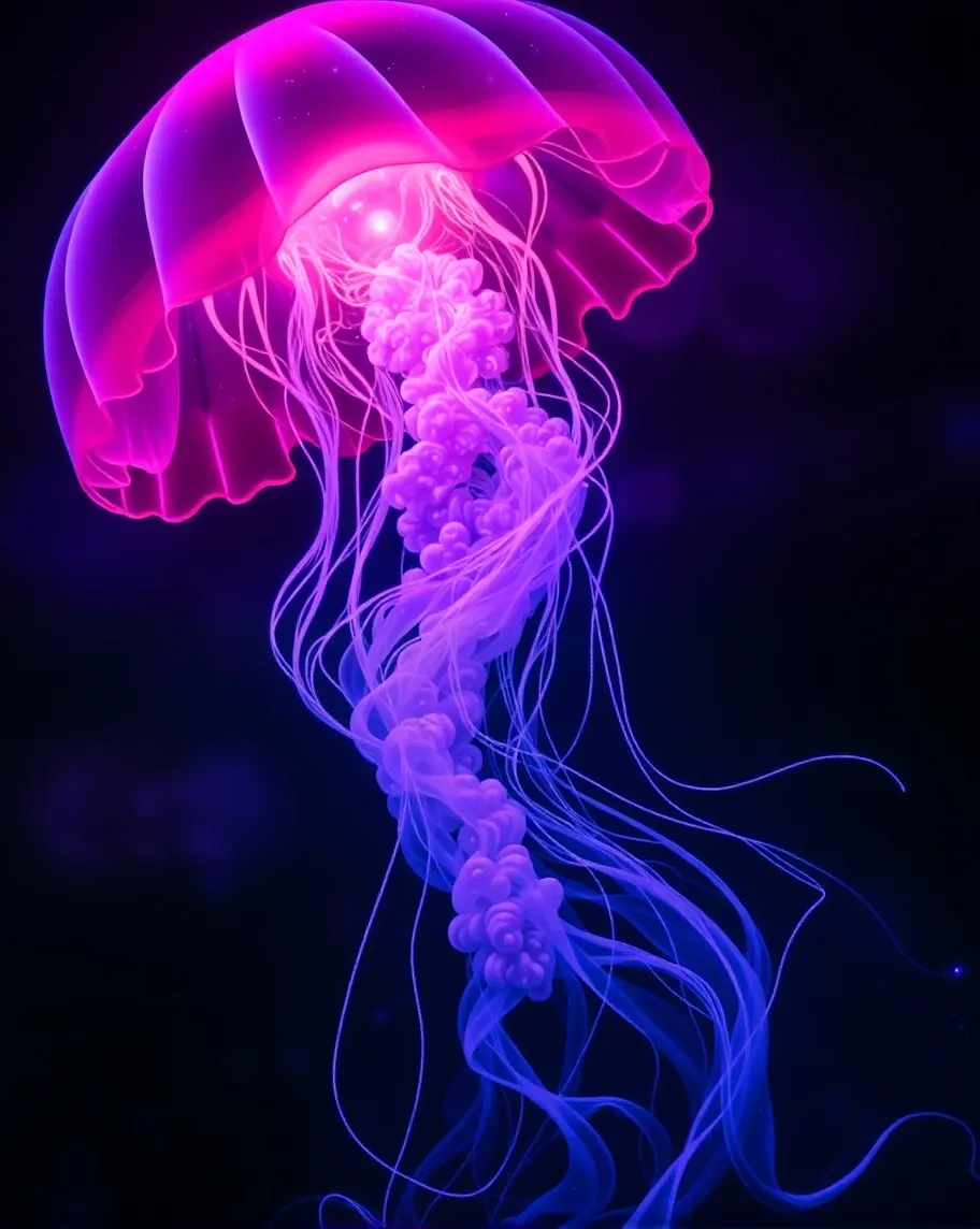Glowing Jellyfish - Free AI Photo Generator - starryai