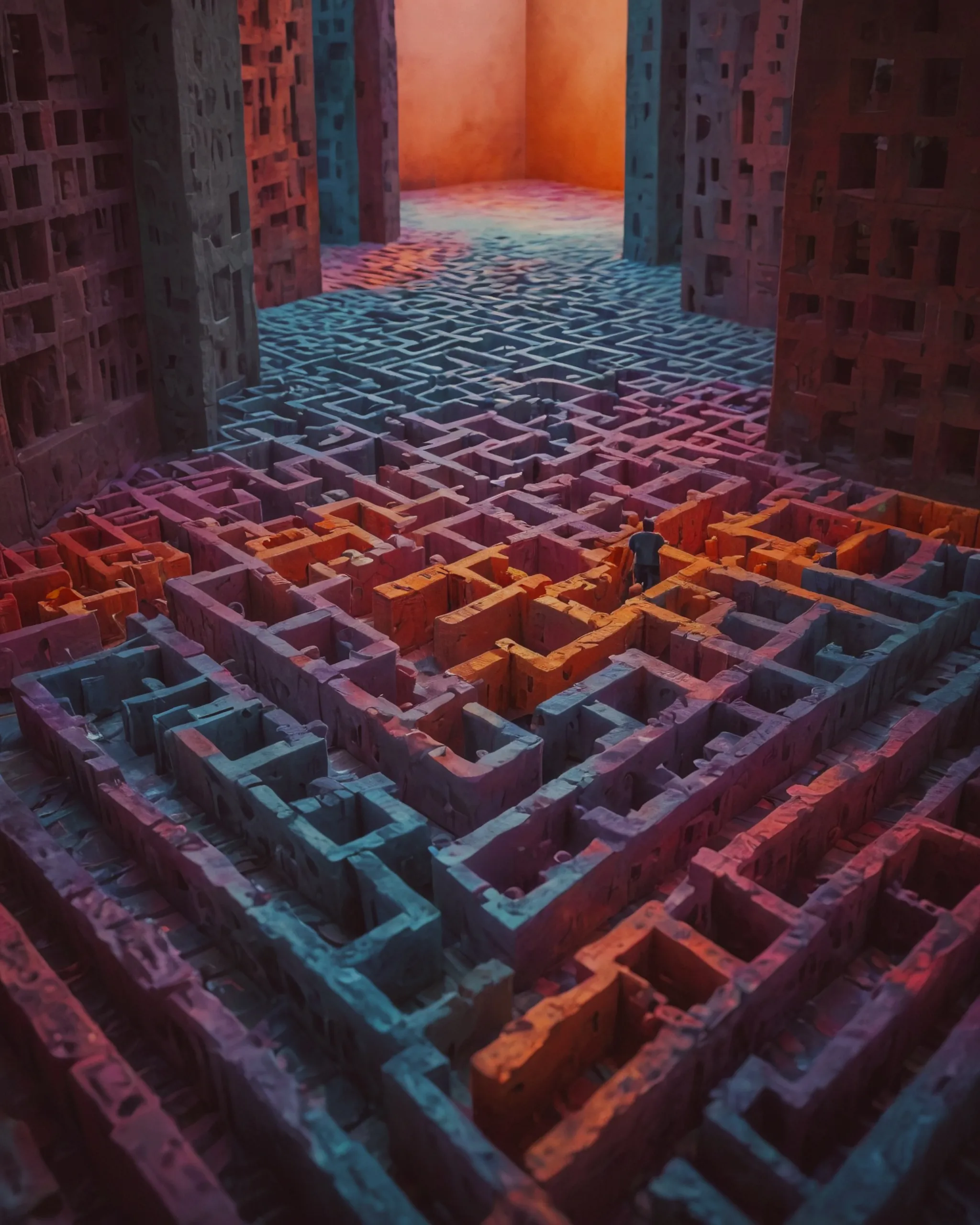 Chromatic Labyrinths — A series of intricate, maze-like structures where the walls are made of shifting, gradient pigments. The paths through the maze are only visible when specific colors align, creating a puzzle of perception.