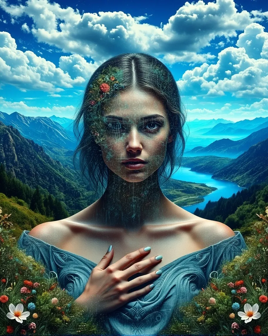A beautiful mysterious woman a - Free AI Photo Generator - starryai
