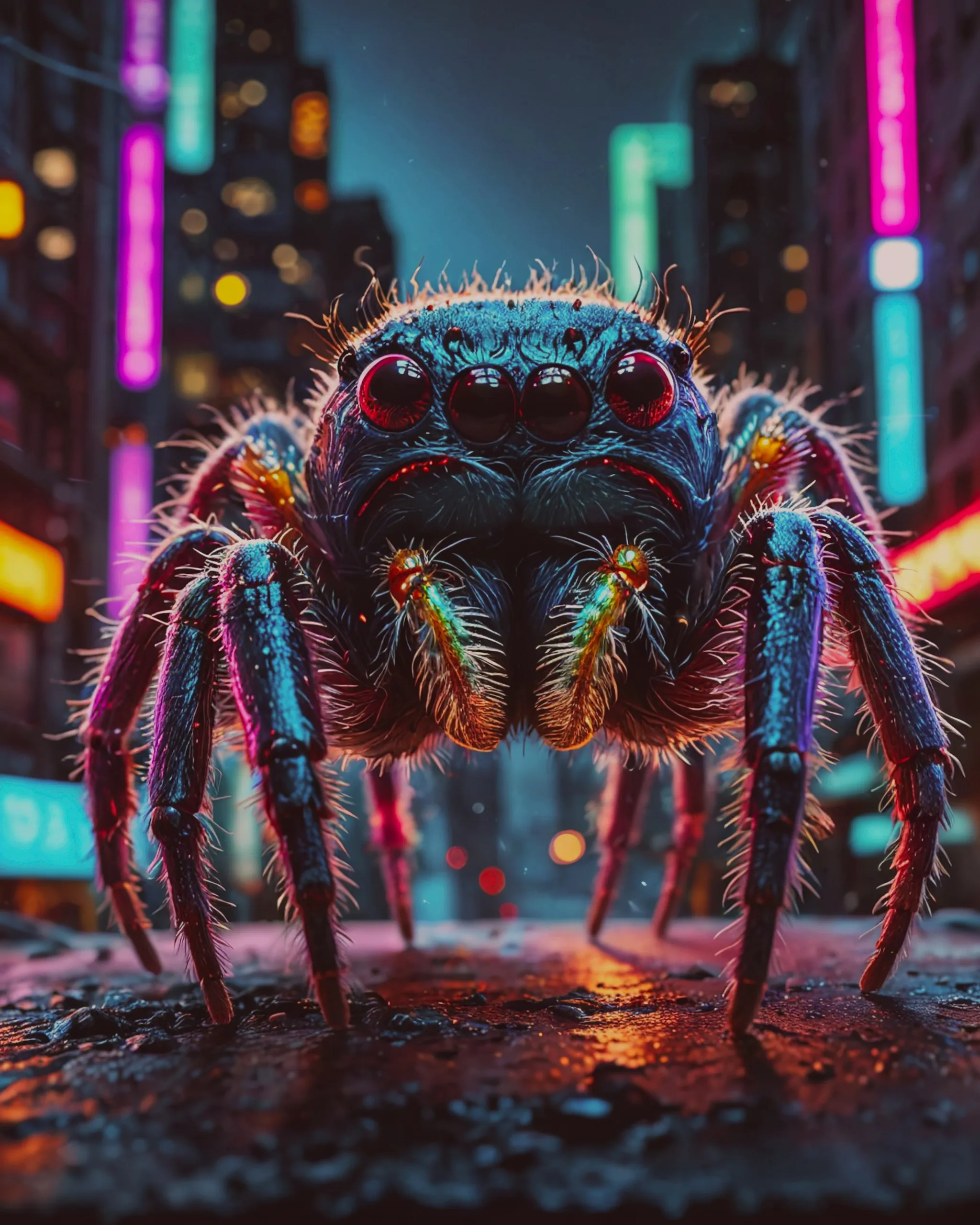 Spider Samstr A jumping spider -hamster-hybrid - Free AI Photo Generator - starryai