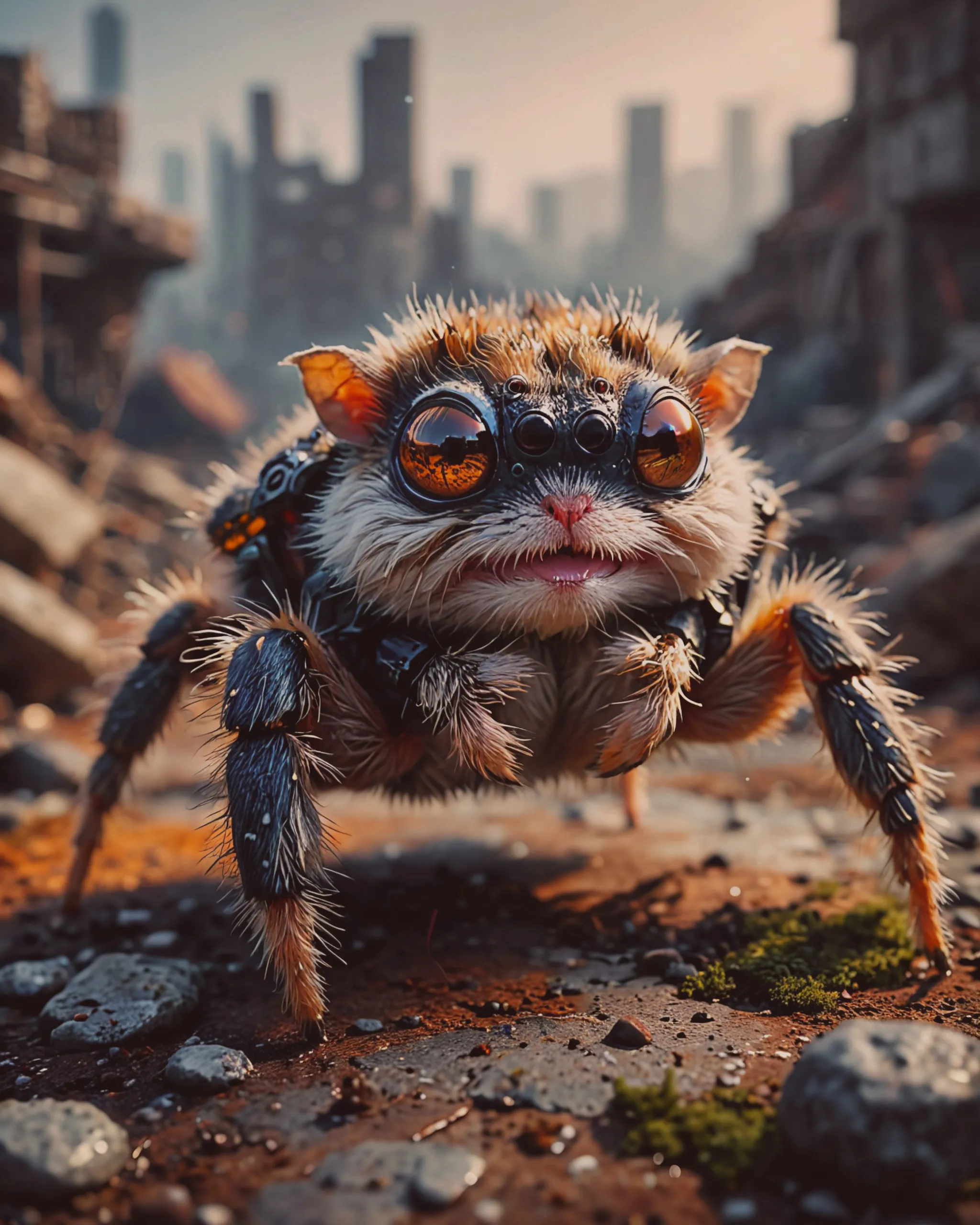 Spider Samstr A jumping spider -hamster-hybrid - Free AI Photo Generator - starryai